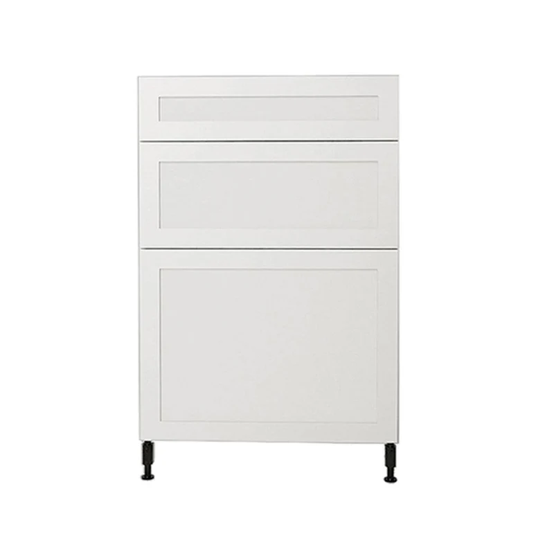 Armoire de cuisine bas 3 tiroirs shaker blanc 24 L x 34-3/4 H x 24 po.