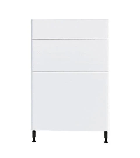 Armoire de cuisine bas 3 tiroirs blanc laqué 24 L x 34 3/4 H x 24 po.