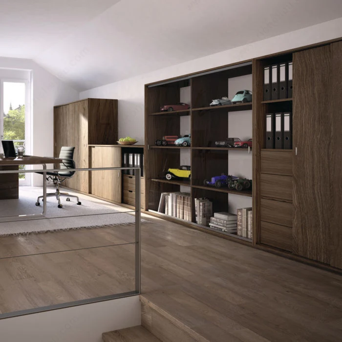 Système coulissant HAWA CLIPO 36 HM IS pour armoire à deux portes superposées