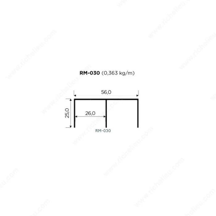 Rail de guidage supérieur double de type RM 030
