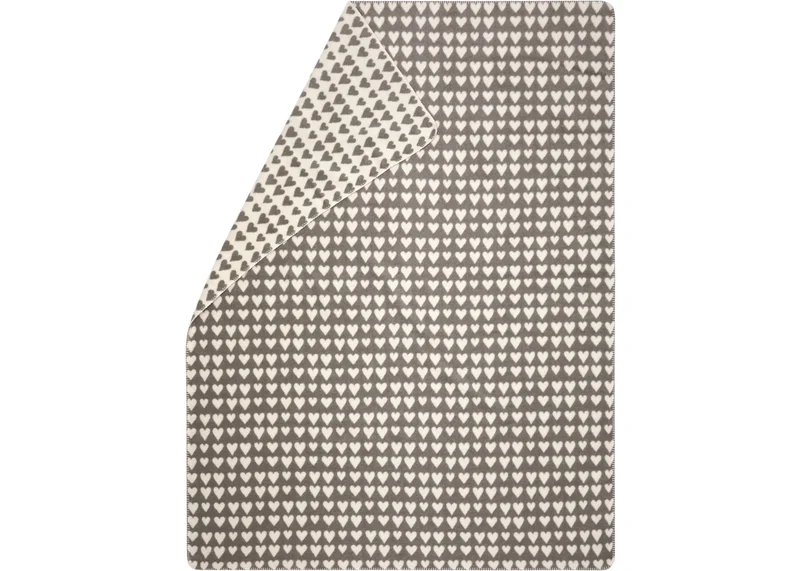 Plaid SAVONA 200x150 cm Coeurs gris