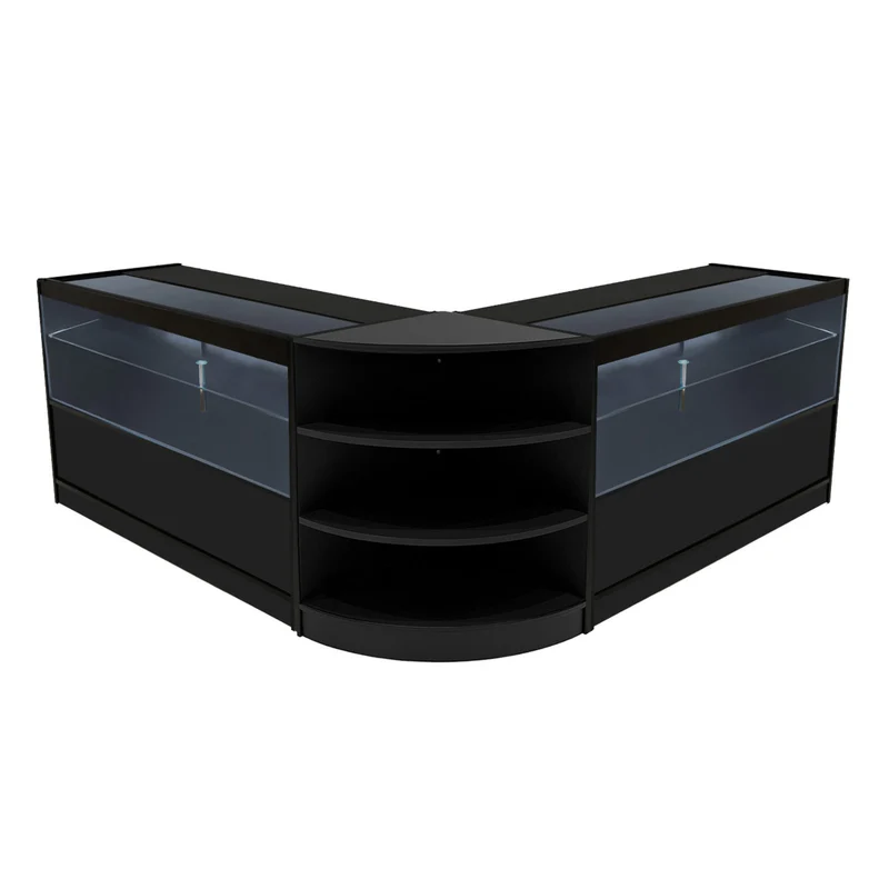 Comptoirs de Vente à LED Ensemble Andromeda - Noir LM60, 2 x C1500