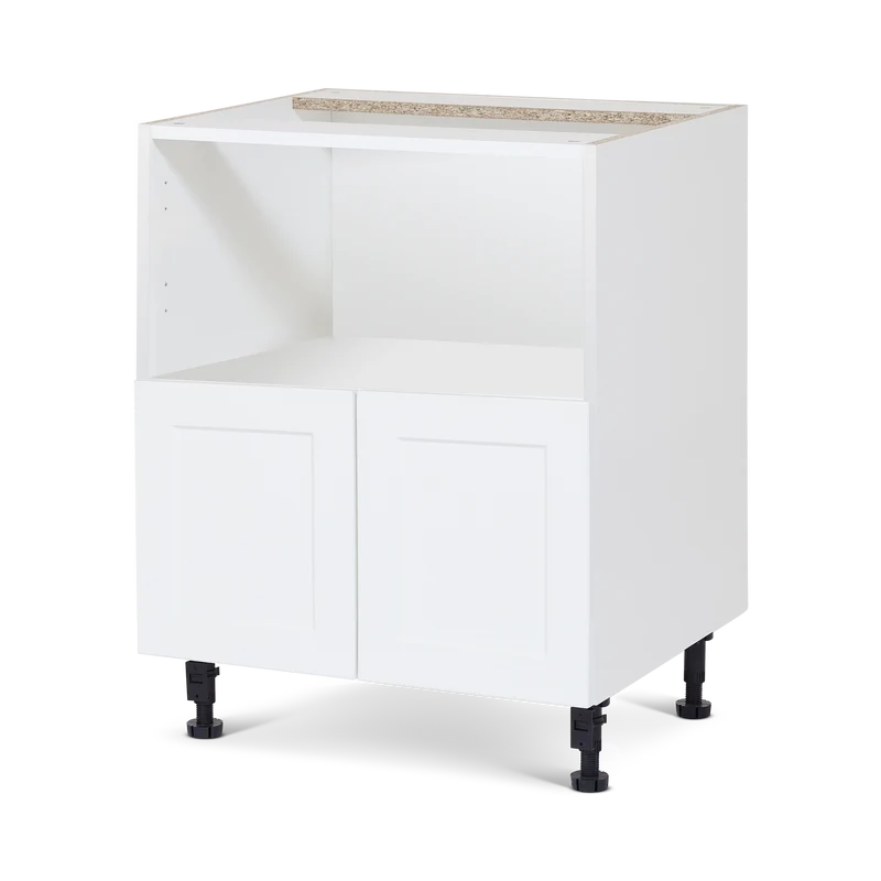 Cabinet de bas micro-onde 2 Portes - 24 pouces de large - Polymère blanc shaker