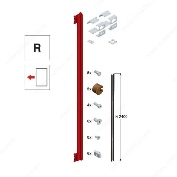Ensemble d'assemblage pour porte de bois PS66