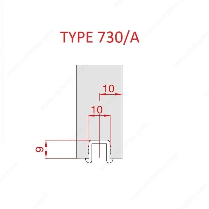 Rail de guidage de plastique TYPE 730/A