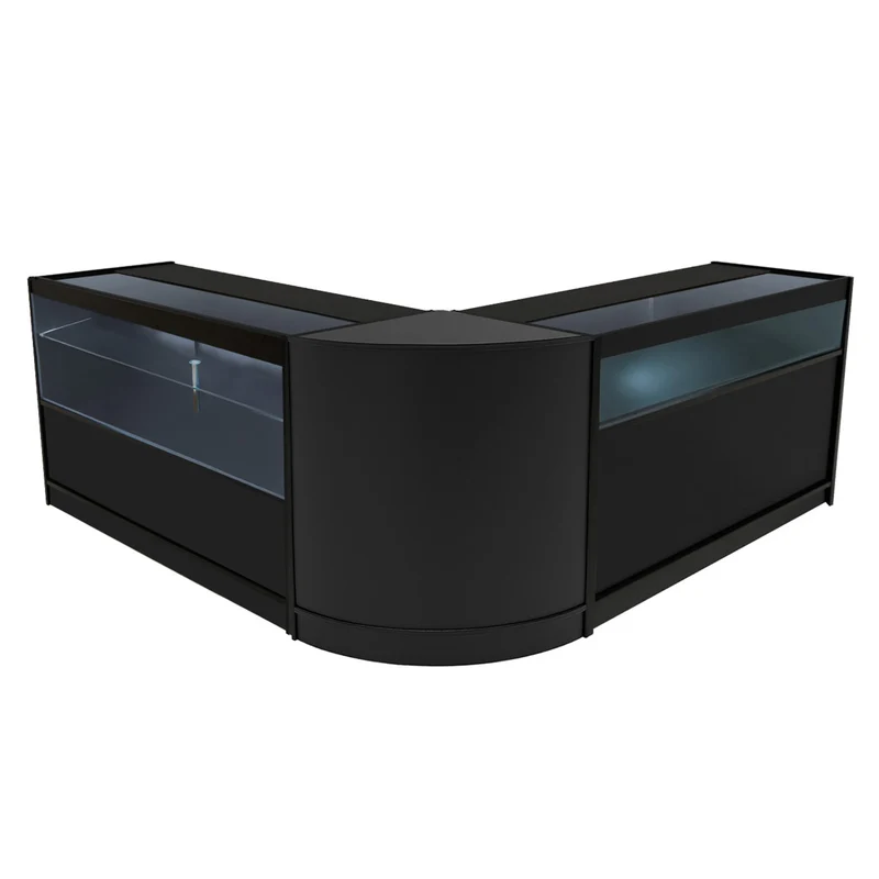 Comptoirs de Vente à LED Ensemble Adonis - Noir CM60, B1500, C1500