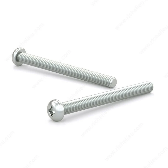 Vis machine zinguée, tête ronde, embout quadrex, 1/4-20, pointe type B
