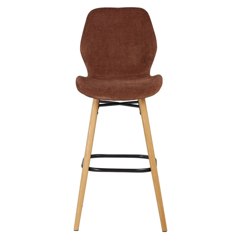 Chaise snack tissu soft touch acajou
