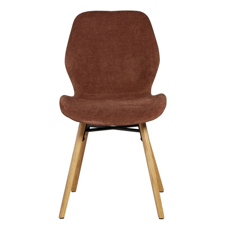 Chaise tissu soft touch acajou