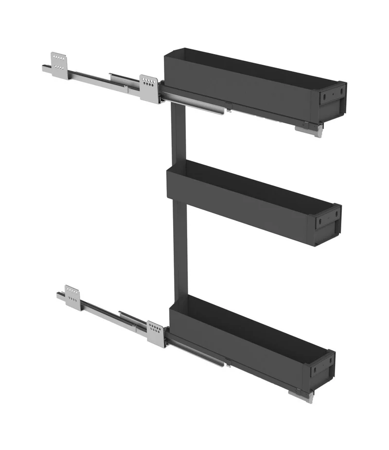 Coulissant étroit Sige 8'' 3 tablettes, anthracite