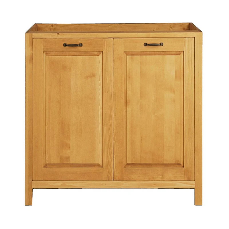 Meuble sous évier 80 cm 2 portes épicéa huilé miel | Aravis