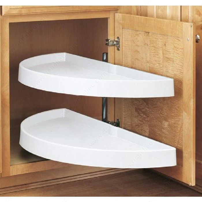 Ensemble de deux plateaux en forme de demi-lune en polymère Rev-A-Shelf