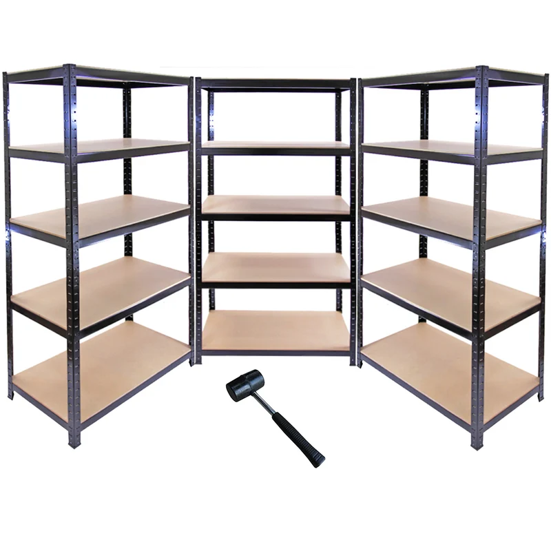 Monster Racking - 3 Rayonnages T-Rax en Acier Noir 90cm x 45cm x 180cm