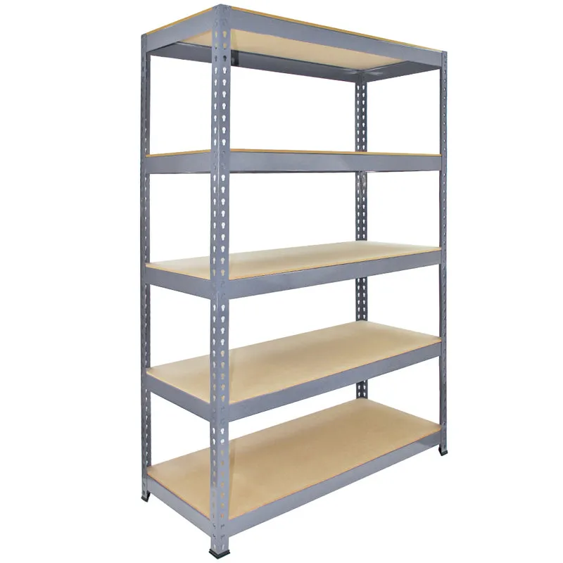 Monster Racking - 5 Rayonnages Q-Rax en Acier Gris 120 x 50 x 182,5 cm