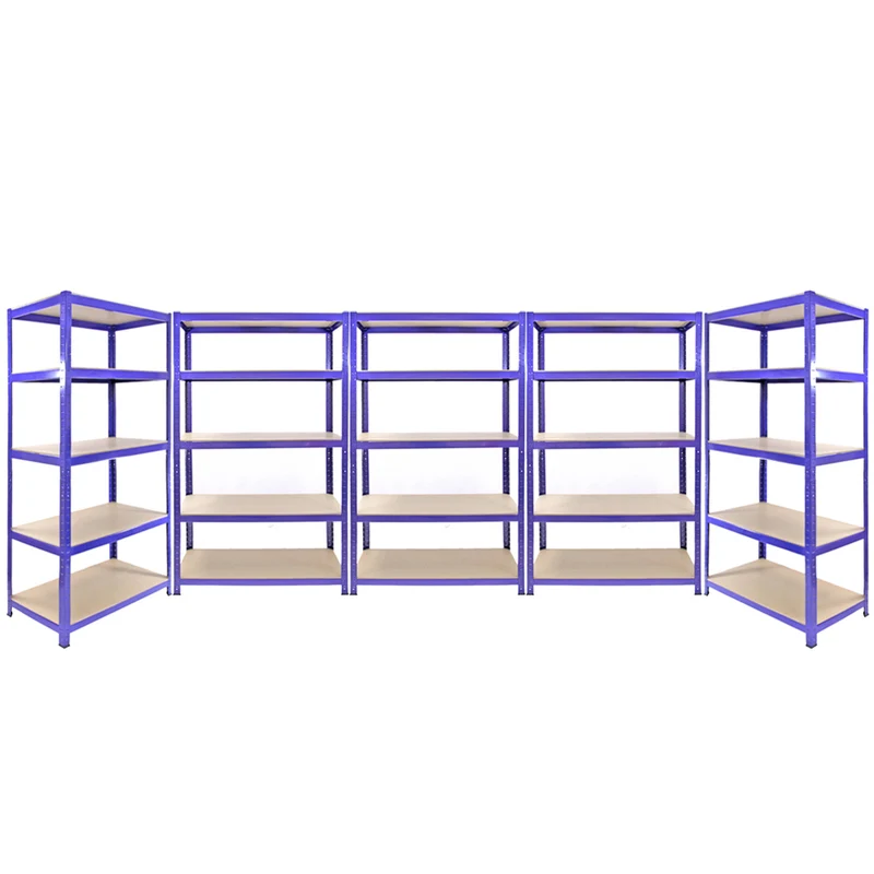 Monster Racking - Lot de 3 Rayonnages Q-Rax en Acier Bleu 120cm & 2 Rayonnages Q-Rax 90cm