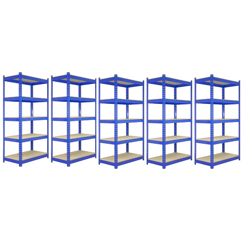 Monster Racking - 5 Rayonnages Q-Rax en Acier Bleu 90 cm x 50 cm x 182,5cm
