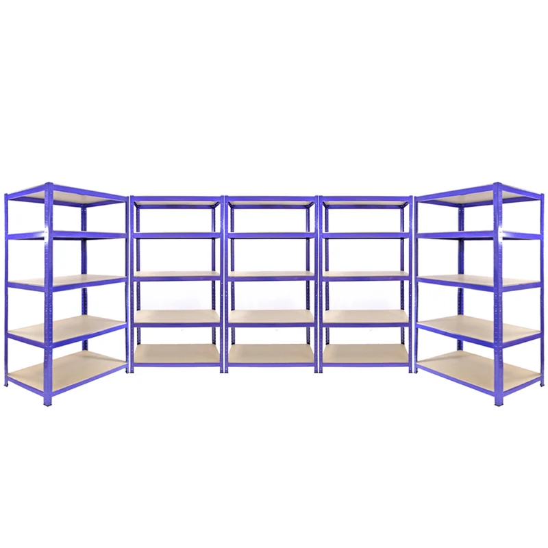 Monster Racking - Lot de 3 Rayonnages Q-Rax en Acier Bleu 90cm & 2 Rayonnages Q-Rax 120cm