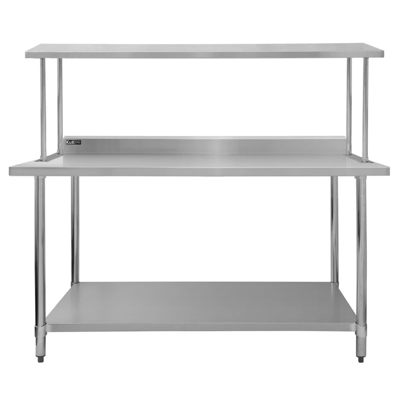 KuKoo Plan de Travail 150 cm avec Étagère d'Appoint à 1 Niveau