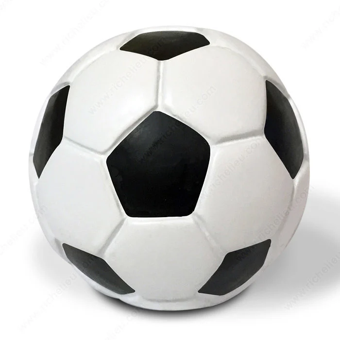 Bouton éclectique en résine - ballon de soccer - 9347