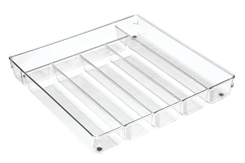 Organisateur à coutellerie plastique transparent 13.5'' x 13.8'' x 2" - Collection Linus