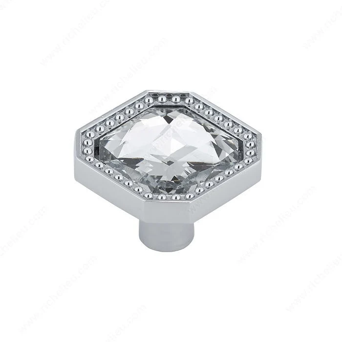 Bouton contemporain en métal et cristal - 2626