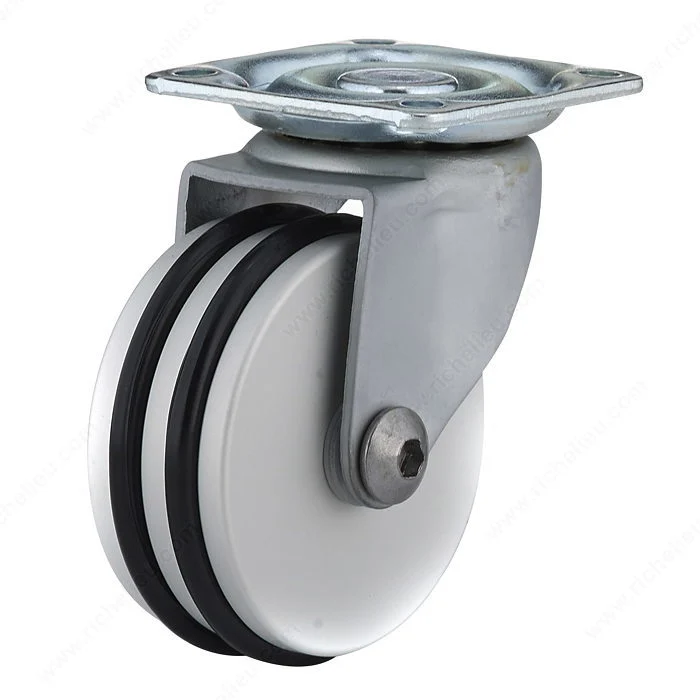 Roulette de meuble contemporaine aluminium/noire