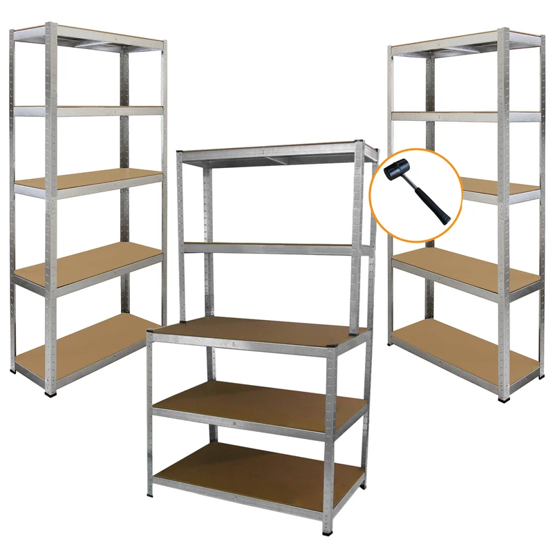 Monster Racking - Lot de 2 Rayonnages Galwix en Acier Galvanisé 90cm & 1 Établi de Travail
