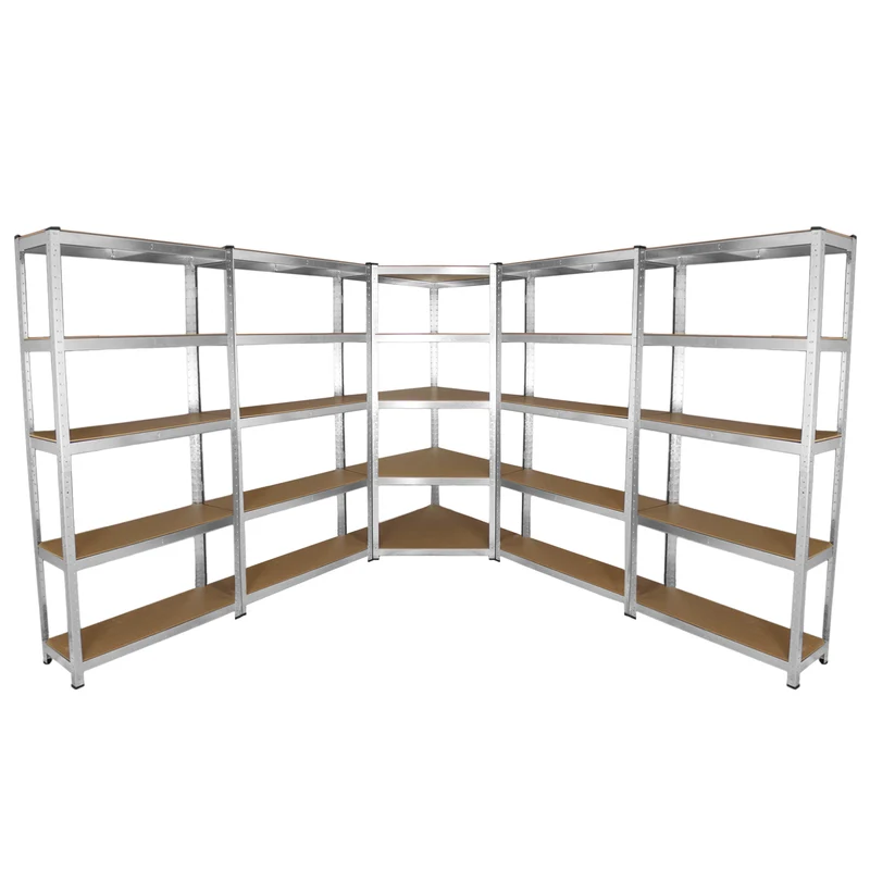 Monster Racking - Lot de 4 Rayonnages Galwix en Acier Galvanisé 90 cm & 1 Rayonnage d’Angle