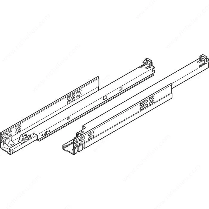 Coulisse dissimulée pleine extension TANDEM 560H à montage en dessous - Paire