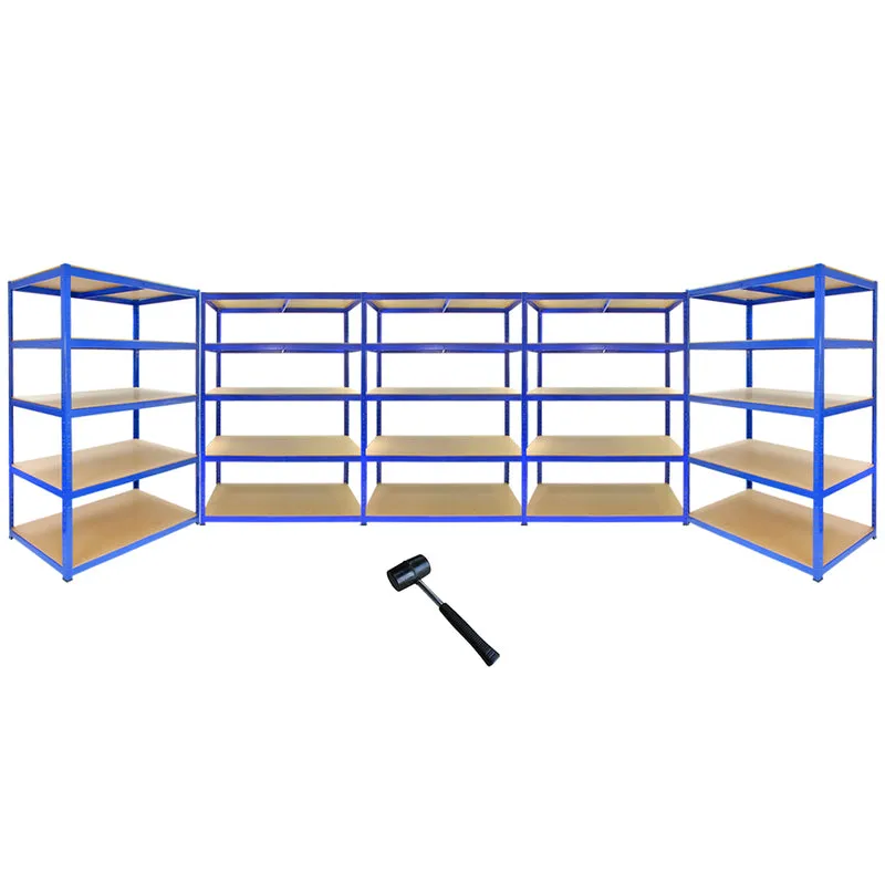 Monster Racking - 5 Rayonnages T-Rax en Acier Bleu 120cm x 60cm x 180cm
