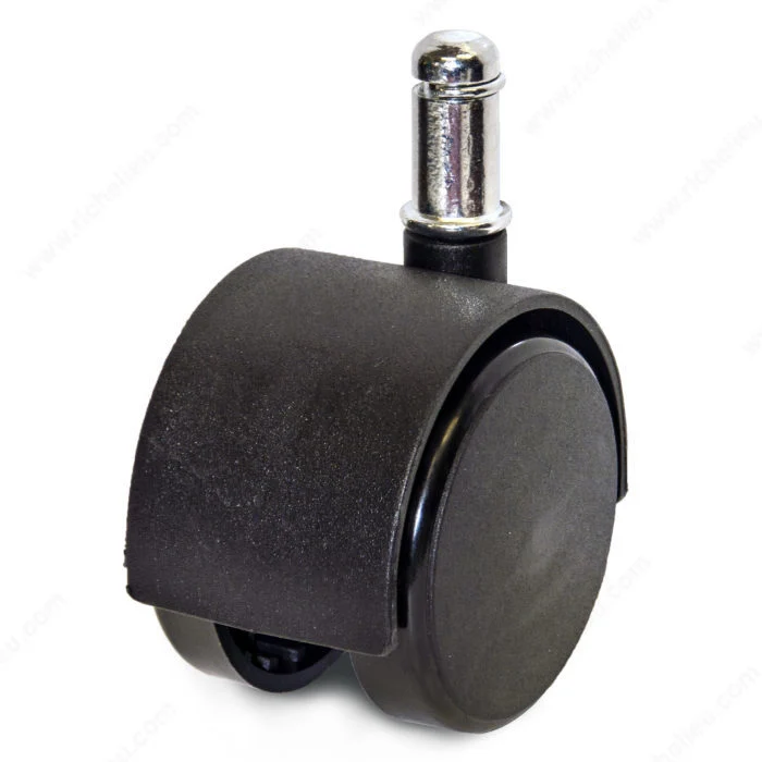 Roulette double pour meuble - munie d'une tige à serrage de friction