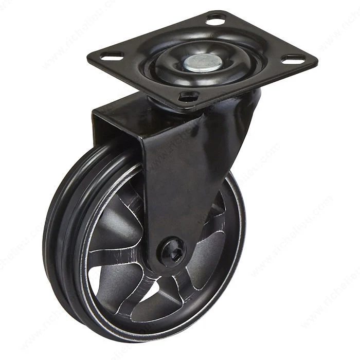 Roulette design simple en aluminium - acier rustique