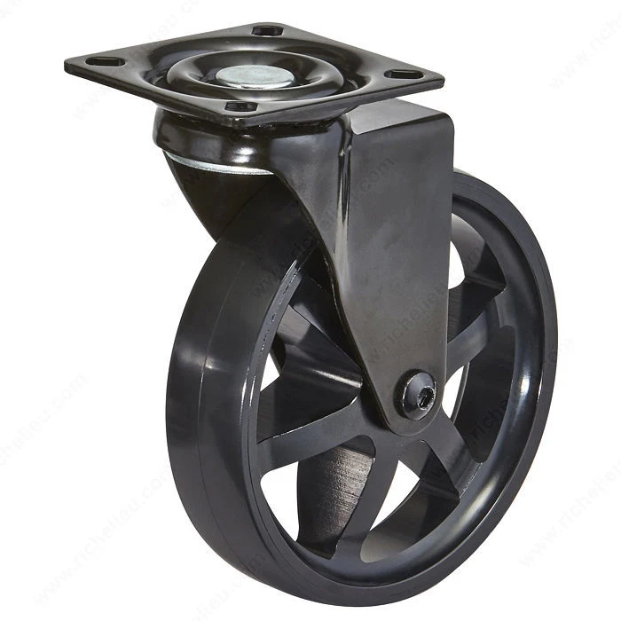 Roulette vintage simple en aluminium - noir sur noir