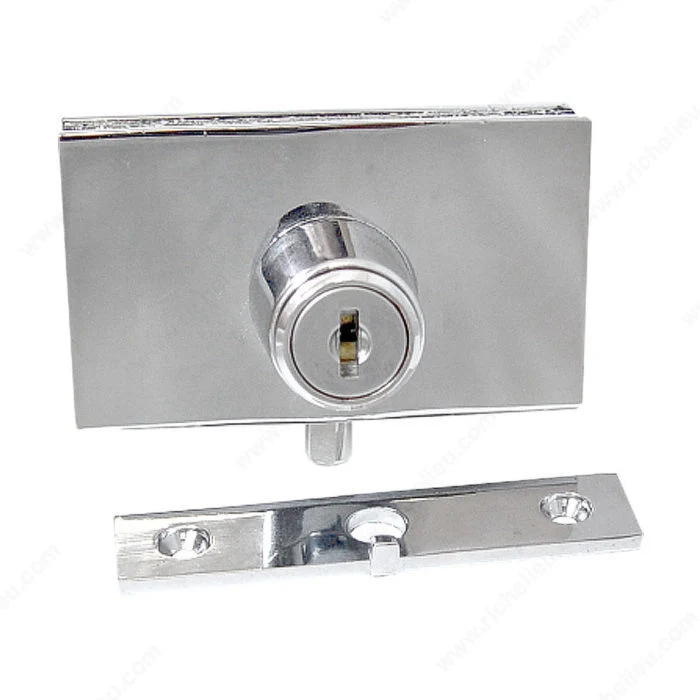 Verrou plongeur pour porte battant en verre de 8-10 mm