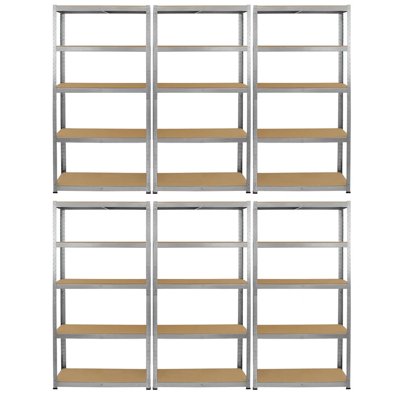Monster Racking - Lot de 6 Rayonnages Galwix en Acier Galvanisé 90 cm x 30 cm x 180 cm