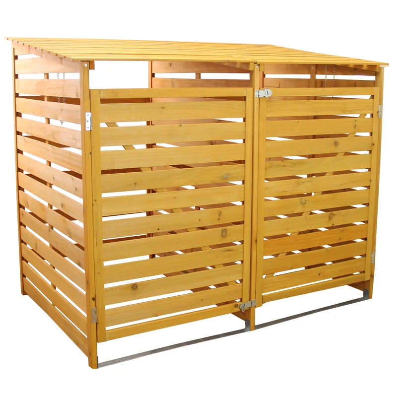 Cache-Poubelle Double en Bois