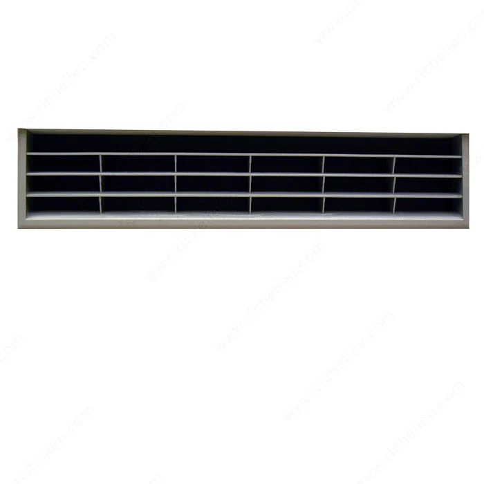 Grille de ventilation de 367 x 79 mm, nickel satiné