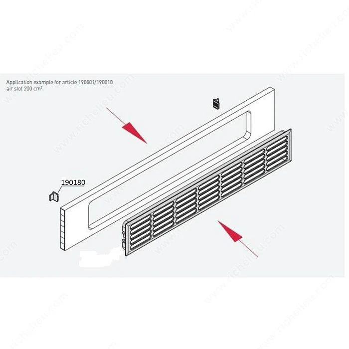 Crampons pour grille de ventilation n° 191180 - fini transparent