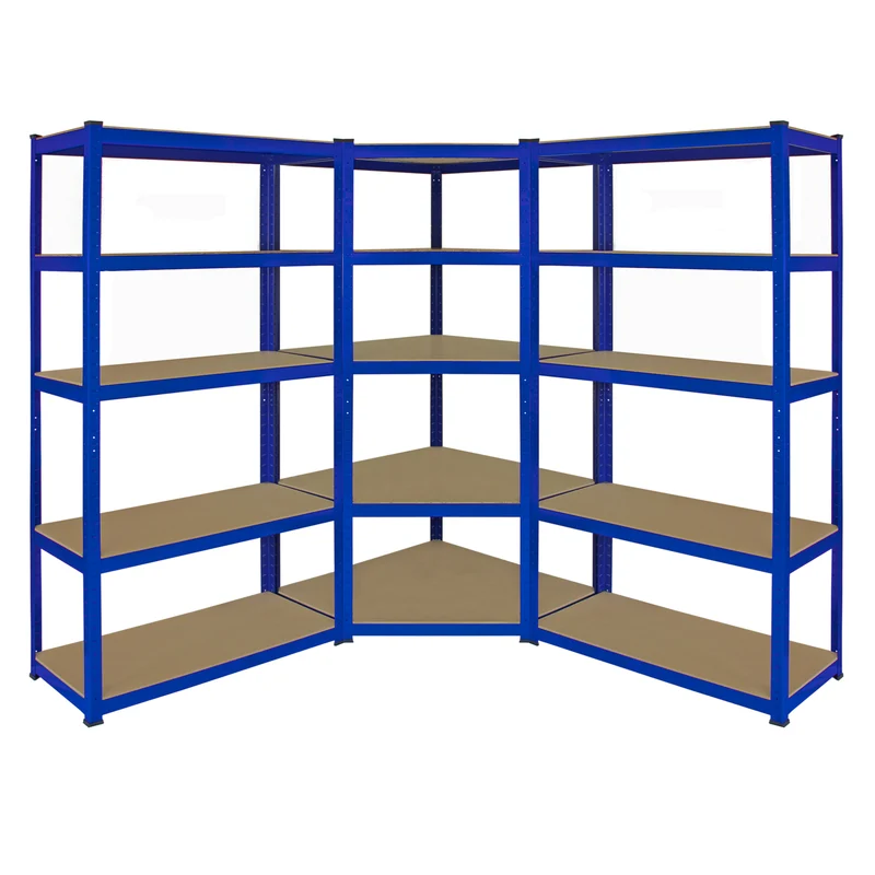 Monster Racking - Lot de 1 Rayonnage d'Angle T-Rax & 2 Rayonnages T-Rax en Acier Bleu